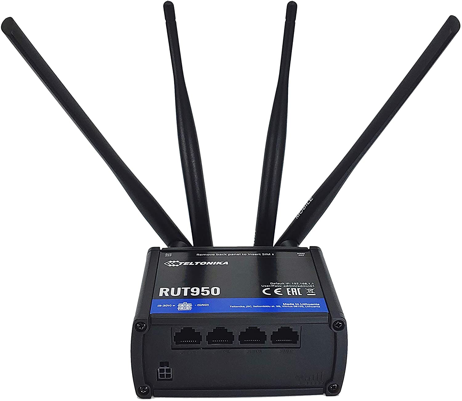 Teltonika RUT950 Industrial 4G LTE Wi-Fi WAN Failover Router for AT&T,  T-Mobile, Rogers, Telus, and Bell 